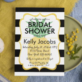 Convite Chá de panela preto e branco do abacaxi