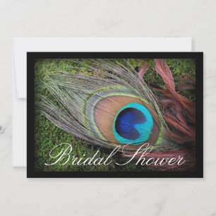 Convite Chá de panela Preto/Verde de Pavão