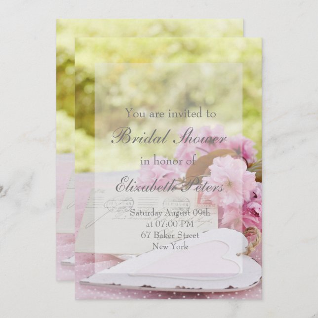 Convite Chá de panela primavera vintage (Frente/Verso)