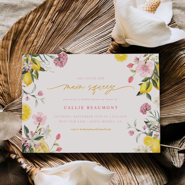 Convite Chá de panela principal do partido Lemon Squeeze (Criador carregado)