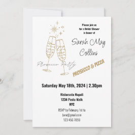 Convite Chá de panela Prosecco Party Editável