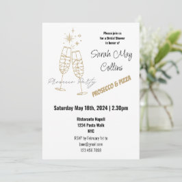 Convite Chá de panela Prosecco Party Editável