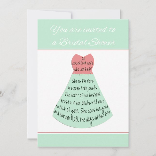 Convite Chá de panela Proverbs Excelente Esposa (Frente)