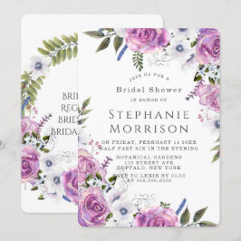 Convite Chá de panela Púrpura de Peony