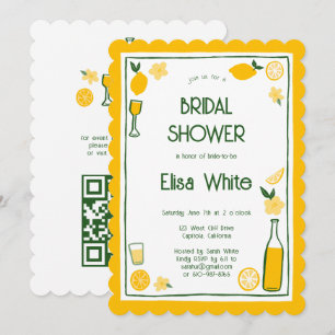 Convite Chá de panela QR PERSONALIZADO de Limoncello Lemon