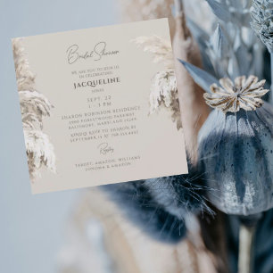 Convite Chá de panela Quadrado Bohemian Lush Boho Cream