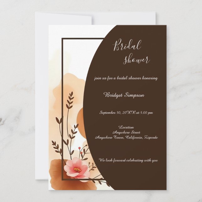 Convite Chá de panela Quente de Frame de Pêssego de outono (Frente)