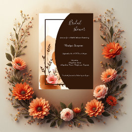 Convite Chá de panela Quente de Frame de Pêssego de outono