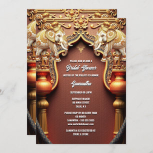 Convite Chá de panela real dos elefantes índios hindu do H