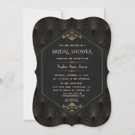 Convite Chá de panela Real Dourado Gatsby Art Deco