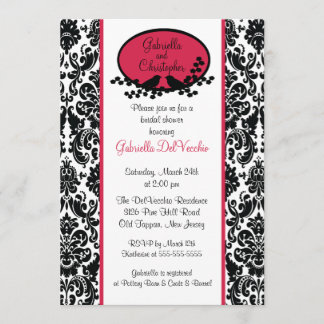 Convite Chá de panela Red Damask