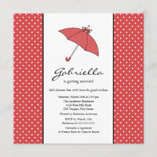 Convite Chá de panela Red Umbrella