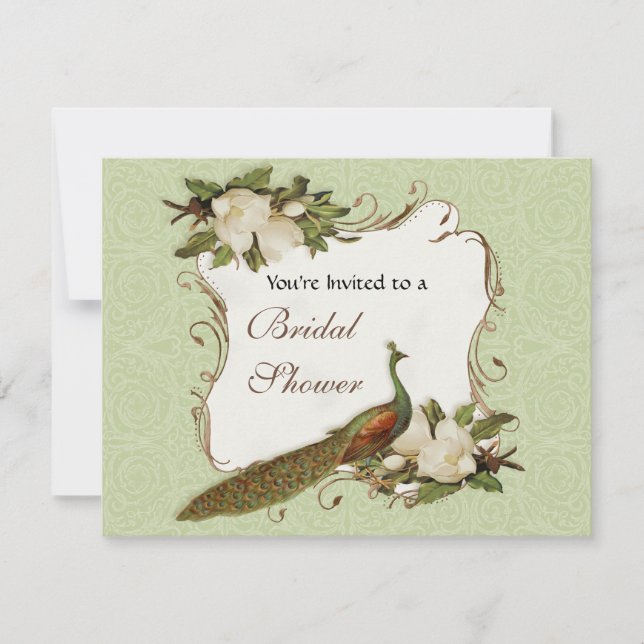 Convite Chá de panela - redemoinho do pavão & da magnólia (Frente)