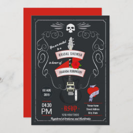 Convite Chá de panela Rock and Roll Chalkboard