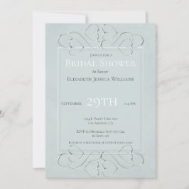 Convite Chá de panela Romântico Azul Claro