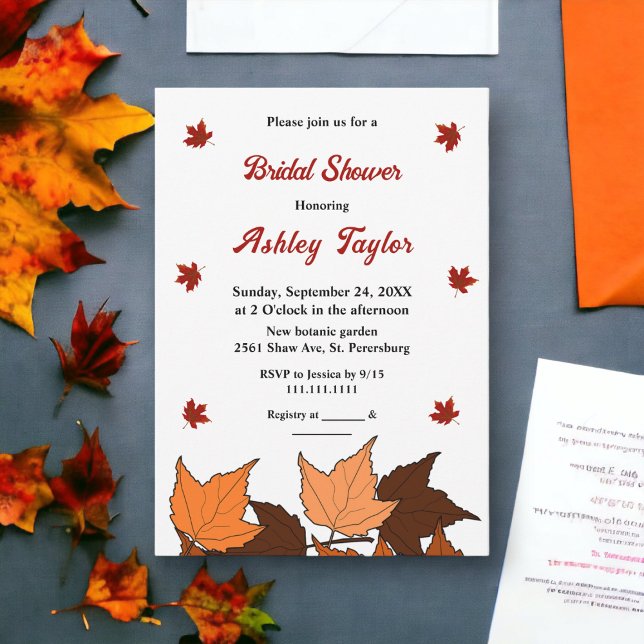 Convite Chá de panela Romântico de outono (Criador carregado)