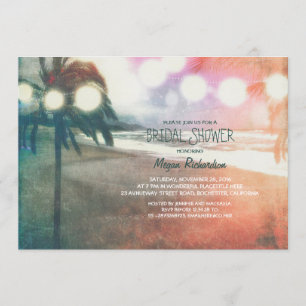 Convite Chá de panela Romântico dos Lanternas de Praia Sun