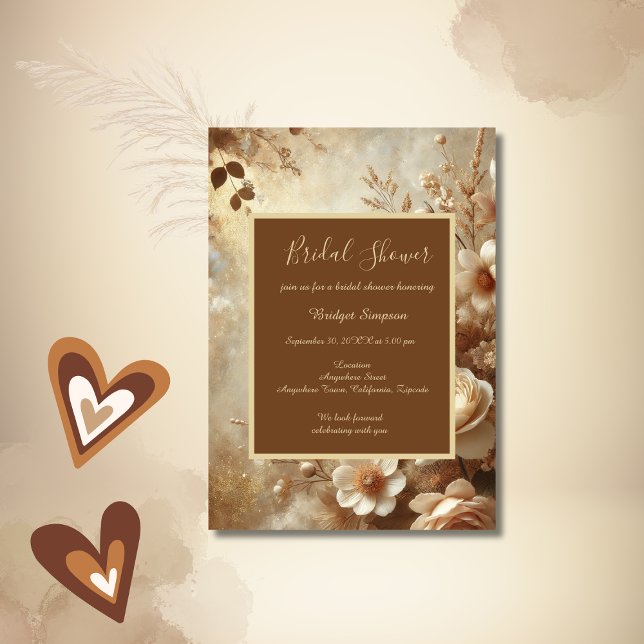 Convite Chá de panela Romântico Dreamy Floral (Criador carregado)