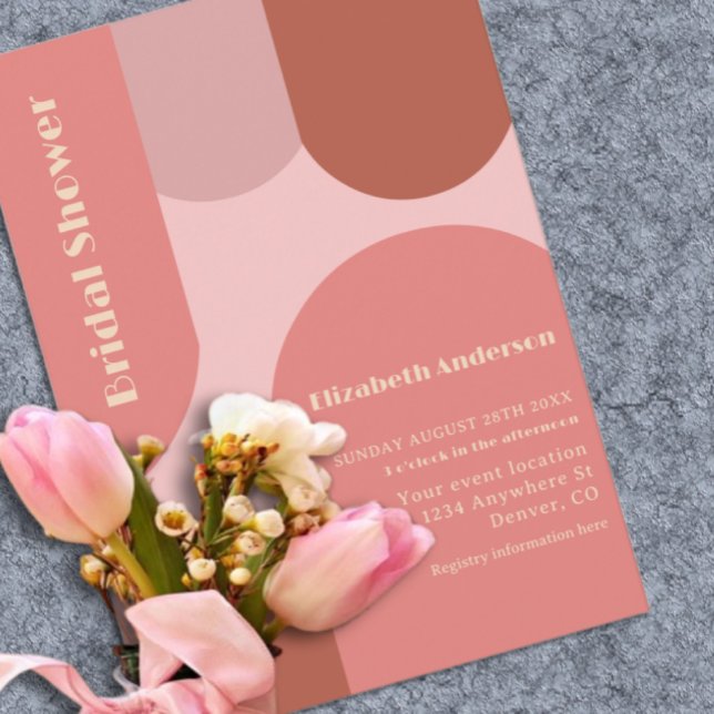 Convite Chá de panela Rosa Arranque Coral Rosa (Criador carregado)