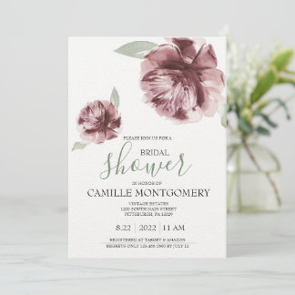 Convite Chá de panela Rosa bohemian Dusty