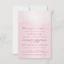 Convite Chá de panela rosa branco brilhante brilhante Doce