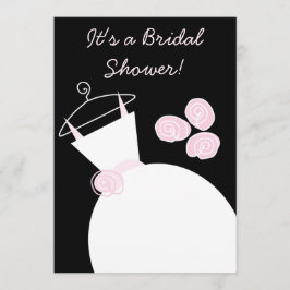 Convite Chá de panela Rosa de Casamento preto