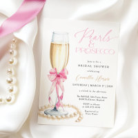 Chá de panela rosa de pearls e Prosecco