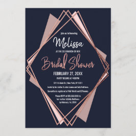 Convite Chá de panela rosa Dourado Marinho Blue Mauve