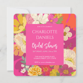 Convite Chá de panela Rosa Floral do Jardim