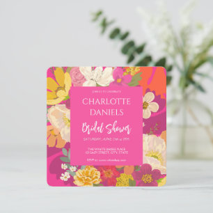 Convite Chá de panela Rosa Floral do Jardim