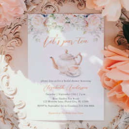 Convite Chá de panela rosa Garden Tea Party