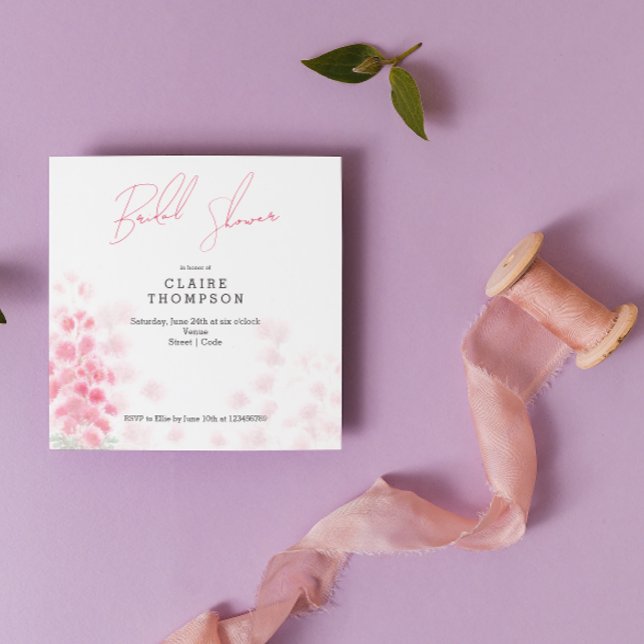 Convite Chá de panela Rosa Mimosas (Criador carregado)