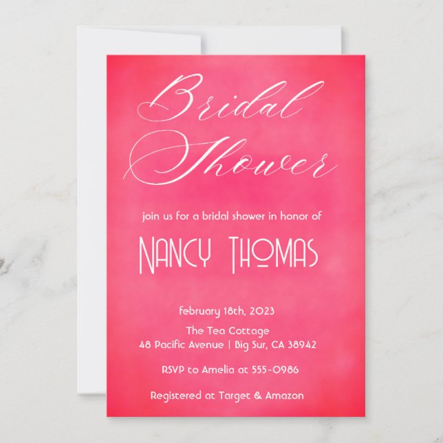 Convite Chá de panela rosa pálido (Frente)