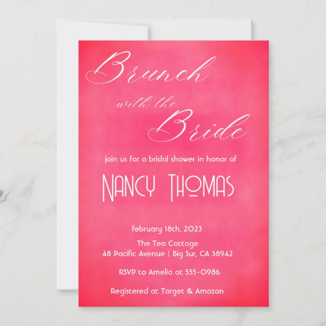 Convite Chá de panela rosa pálido (Frente)