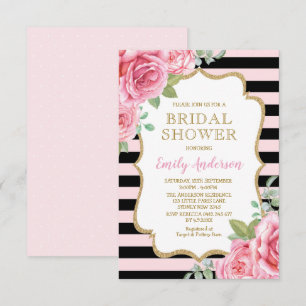 Convite Chá de panela Rosa Paris Rosas de Watercolor Casa