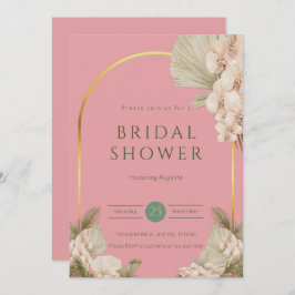 Convite Chá de panela Rosa Pintado Moderno Blush