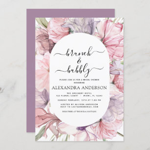 Convite Chá de panela Roxo Brunch e Bubble Boho