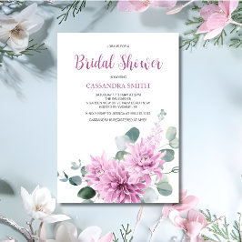 Convite Chá de panela Roxo Dahlia Eucalyptus Greenery