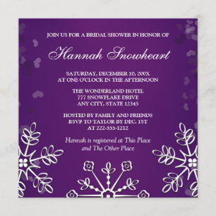 CONVITE CHÁ DE PANELA ROXO DO FLOCO DE NEVE