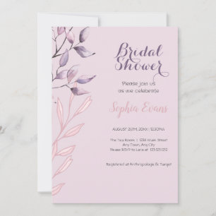 Convite Chá de panela roxo e rosado