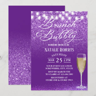 Convite Chá de panela Roxo Moderno Brunch