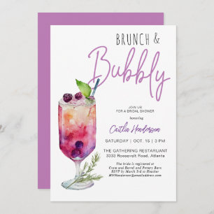 Convite Chá de panela Roxo Moderno Brunch e Borracha