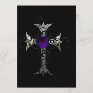 Convite Chá de panela Roxo Rosa Silver Cross Gothic Inv
