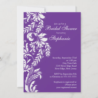 Convite Chá de panela Roxo Roxo Moderno