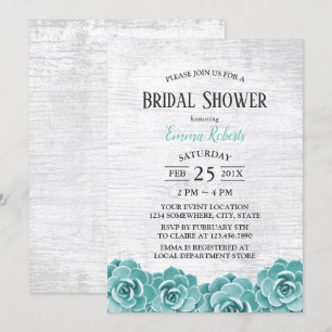 Convite Chá de panela Russo de Casamento de Barn Suculent