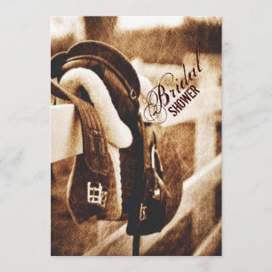 Convite chá de panela russo de sela de cavalo de cowboy o