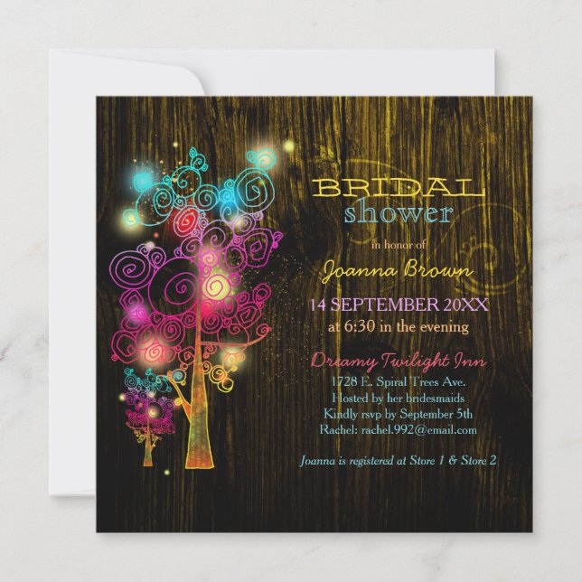 Convite Chá de panela Russo do País das Árvores Espirais (Frente)