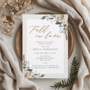 Convite Chá de panela Russo Elegante Floral Caiu no Amor