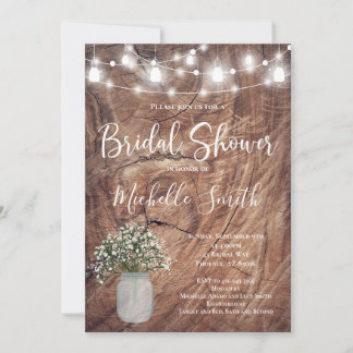 Convite Chá de panela Russo, Mason Jar, Bebês Breath Jar