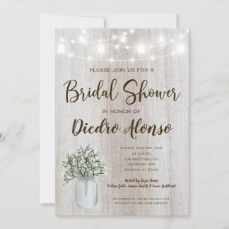 Convite Chá de panela Russo Mason Jar Luzes Bebês Respirar